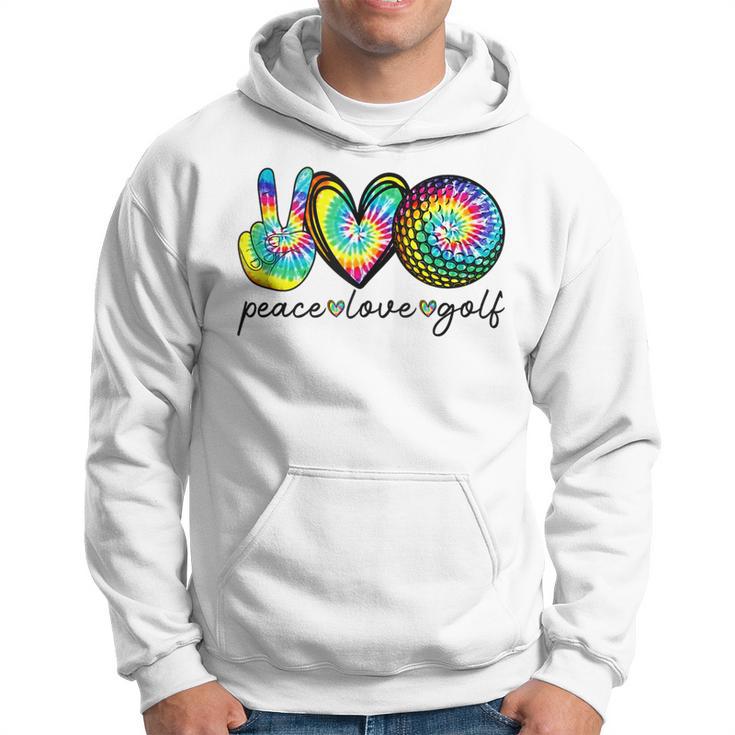 Funny Peace Love Golf Tie Dye Golf Lovers Golfer Golfing  Hoodie