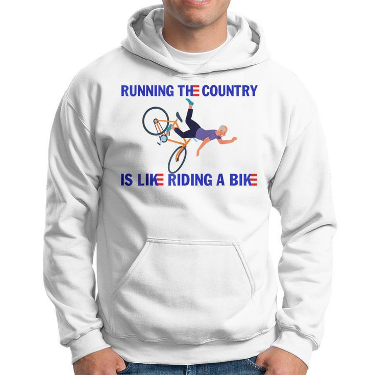 Funny Running The Country Is Like Riding A Bike Running Funny Gifts Hoodie
