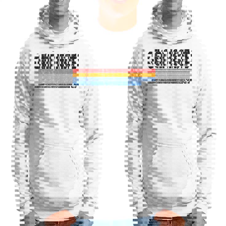Glenn Heights Tx Hometown Pride Retro 70S 80S Style Hoodie