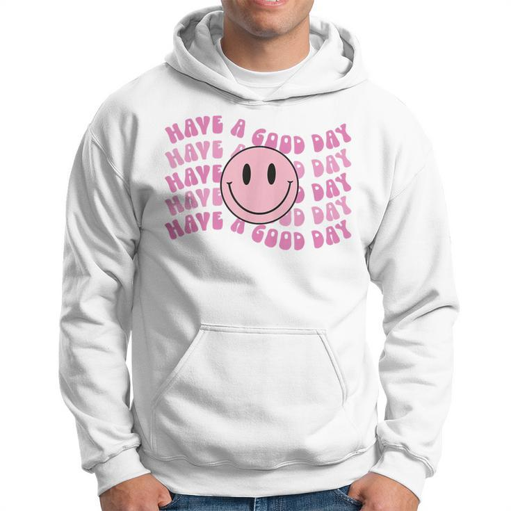 Have A Good Day Pink Smile Face Preppy Aesthetic Trendy Hoodie