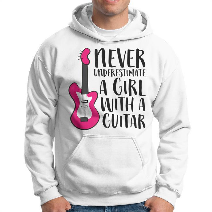 Guitar Girl Gift Never Underestimate A Girl With A Guitar Guitar Funny Gifts Hoodie