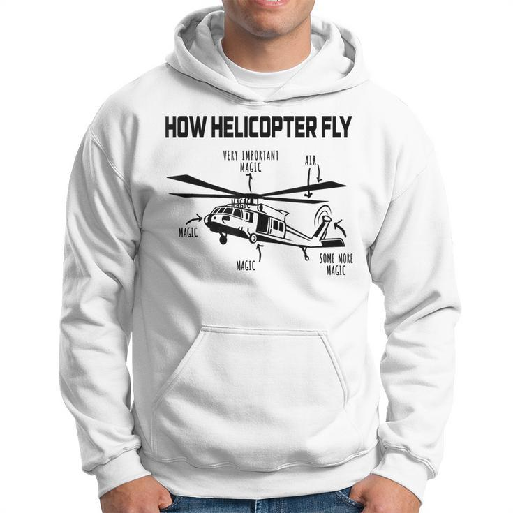 How Helicopters Fly Funny Helicopter Pilot Rotorcraft Pilot  Hoodie