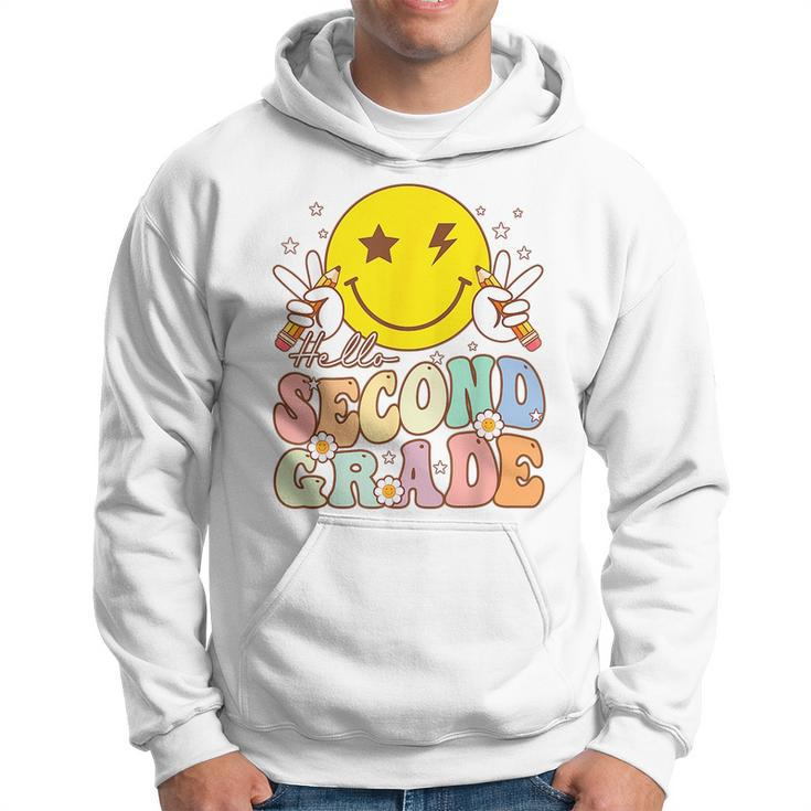 Hello Second Grade Funny Smile Face 2Nd Grade Back To School Hoodie