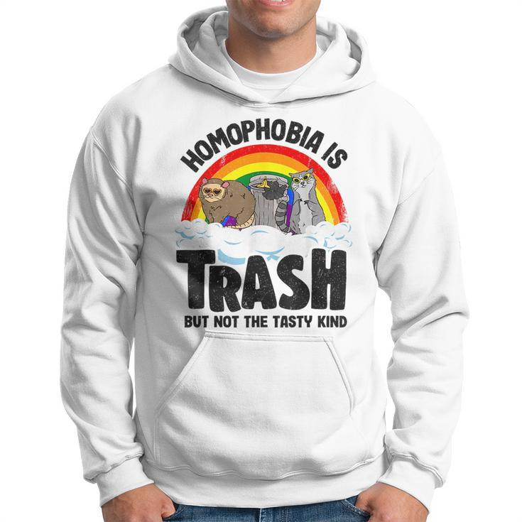 Homophobia Is Trash Gay Pride Raccoon Opossum Ally Lgbt  Hoodie
