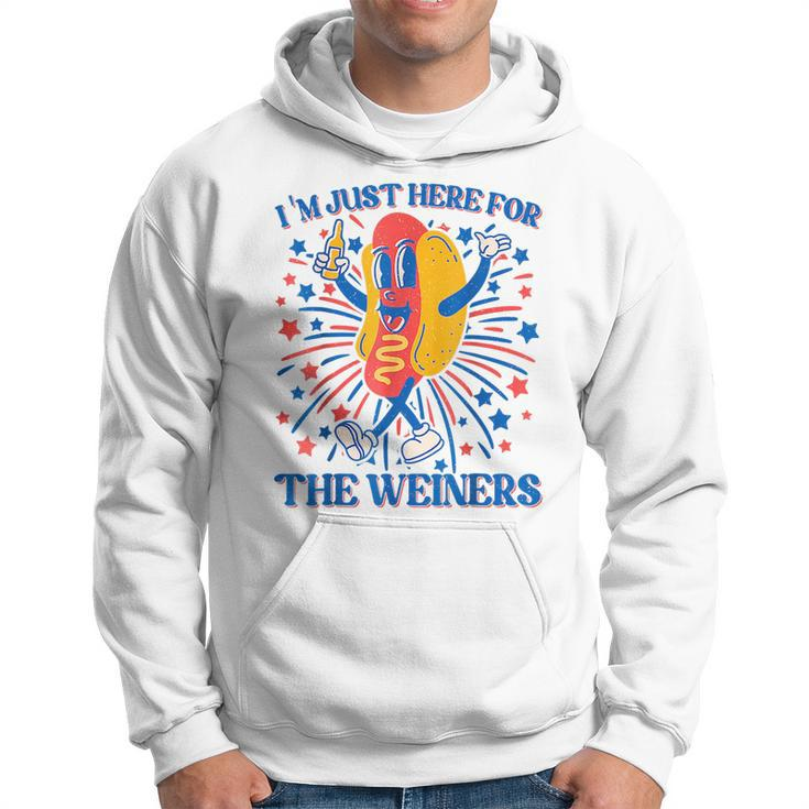 Hot Dog Im Just Here For The Wieners 4Th Of July Hoodie