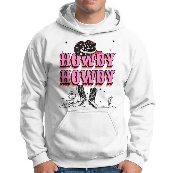 Howdy Retro Cowgirl Cowboy Nashville Country Bachelorette  Hoodie