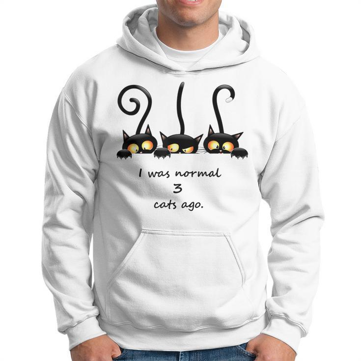 I Was Normal 3 Cats Ago Black Cats  Hoodie