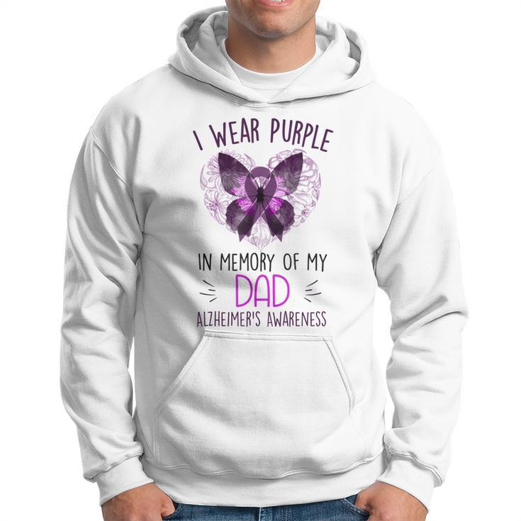 I Wear Purple In Memory Of My Dad Alzheimers Awareness Hoodie