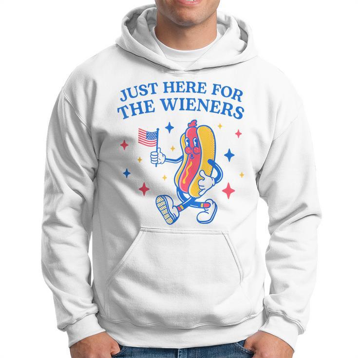 Im Just Here For The Wieners Funny Fourth Of July  Hoodie