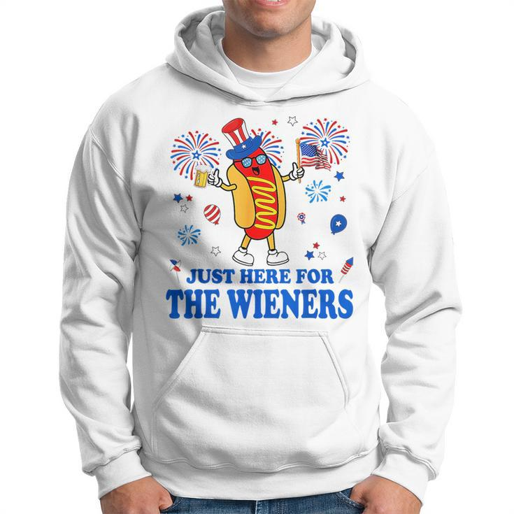 Im Just Here For The Wieners Funny Fourth Of July  Hoodie