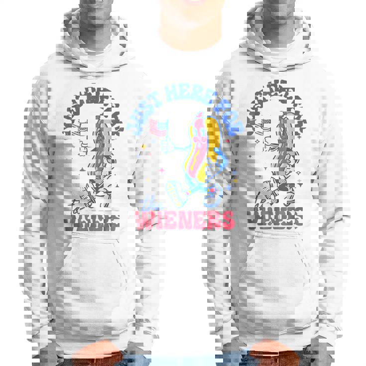 Im Just Here For The Wieners Funny Fourth Of July Hot Dog Hoodie