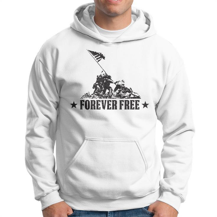 Independence Day  Free Forever Iwo Jima Wwii Soldiers Hoodie