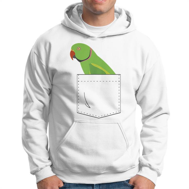 Indian Ringneck Parakeet Parrot Male Fake Pocket Hoodie