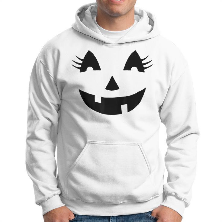 Jack O Lantern Face Pumpkin Eyelashes Hallowen Costume Hoodie