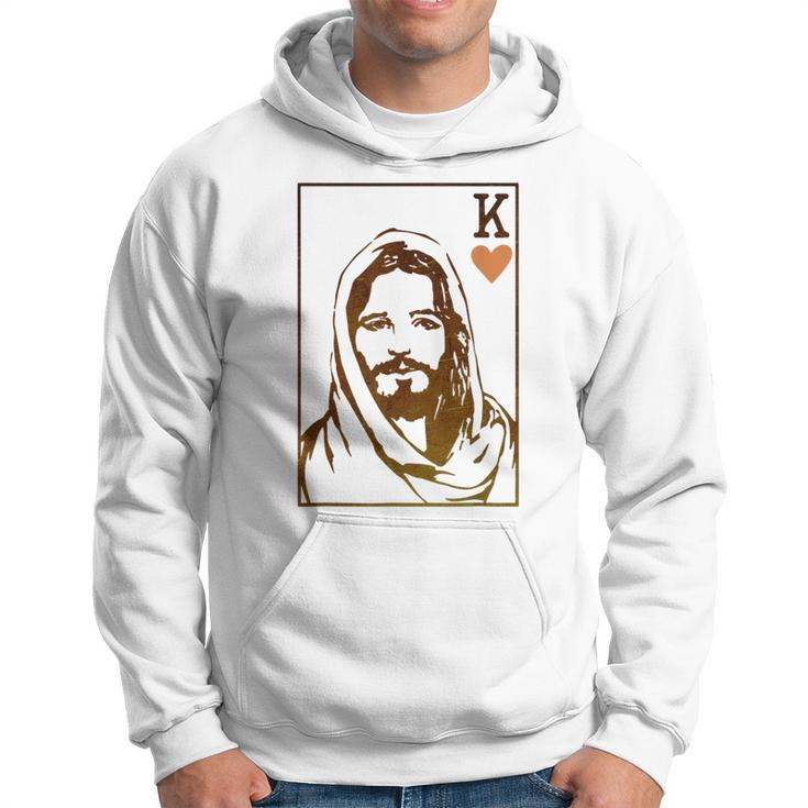 Jesus King Of Hearts Card Christian For Men Women  Hoodie