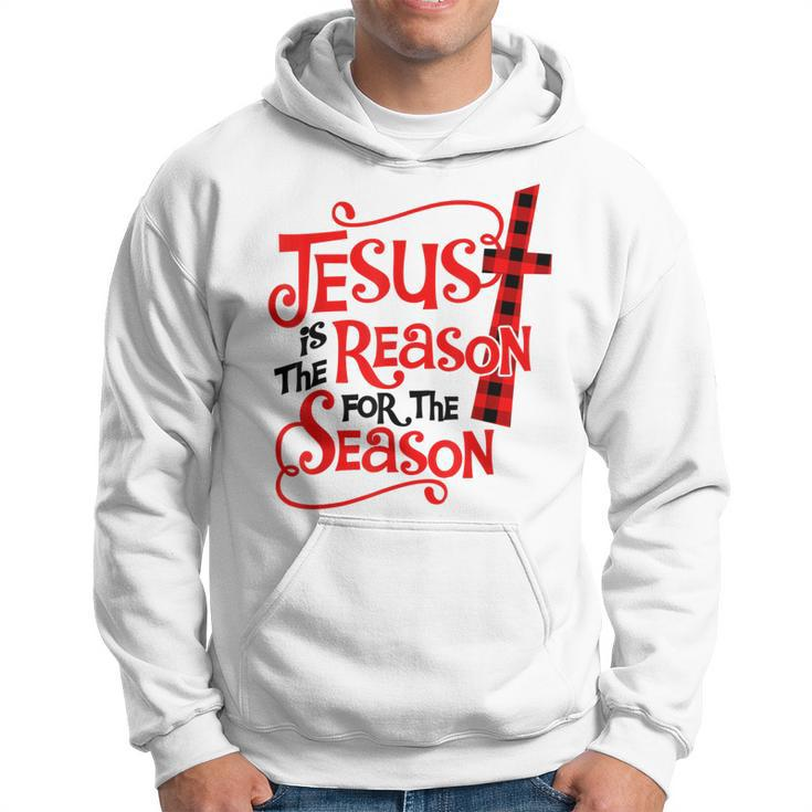 Jesus Is The Reason For The Season Christmas Xmas Plaid Hoodie