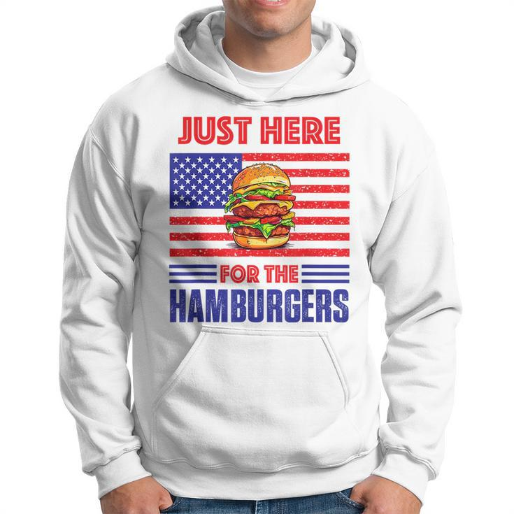 Just Here For The Hamburgers Funny 4Th Of July Hamburger Hoodie