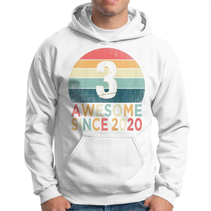Kids 3Rd Birthday Vintage Retro 3 Years Old Awesome Since 2020  Hoodie