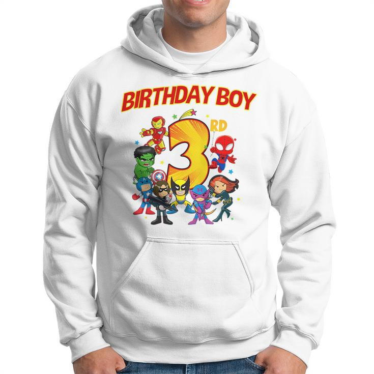 Kids 3Rd Third Birthday Boy  Superhero Super Hero Party  Hoodie