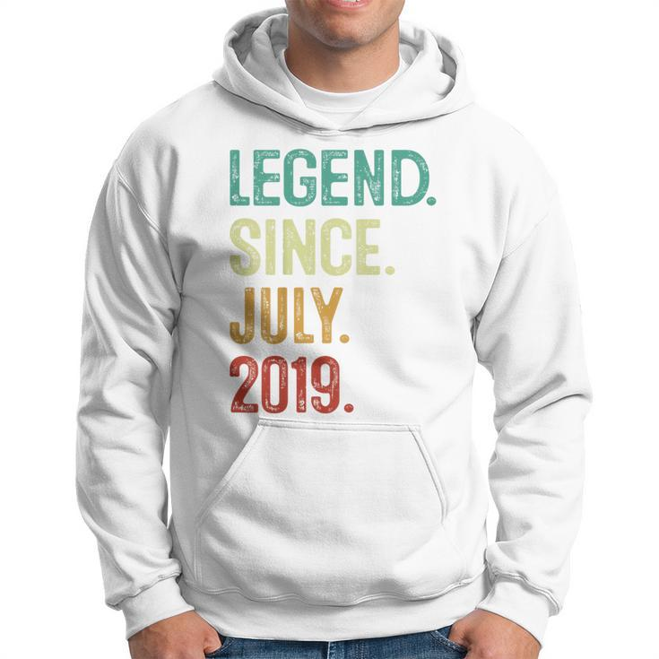 Kids 4 Years Old Legend Since July 2019 4Th Birthday Hoodie