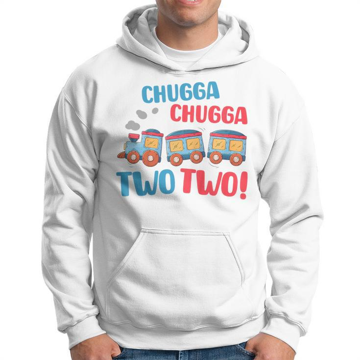 Kids Birthday 2 Year Old Gifts Chugga Two Two Party Theme Trains  Hoodie