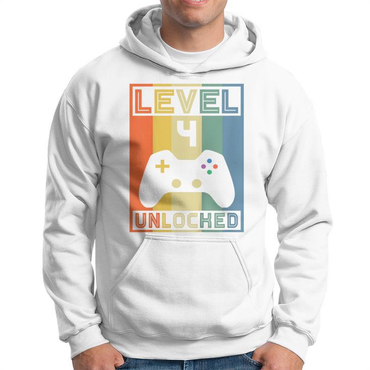 Kids Level 4 Unlocked - Video Gamer - 14Th Birthday Gaming Gift  Hoodie