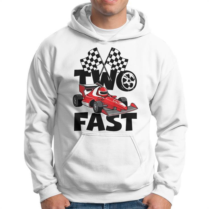 Kids Two Fast 2 Curious Racing 2Nd Birthday Race Car Pit Crew   Hoodie