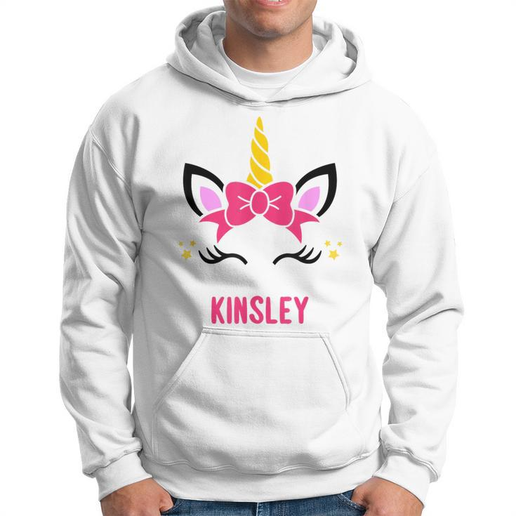 Kinsley Personalized Pink Bow Unicorn Face Hoodie