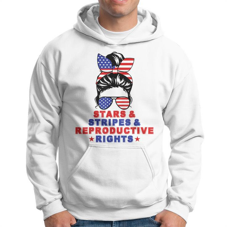 Messy Bun Stars Stripes & Reproductive Rights 4Th Of July Hoodie