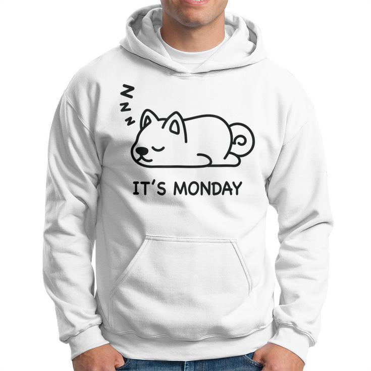 Monday Funny Sleeping Dog Corgi I Hate Monday Hoodie