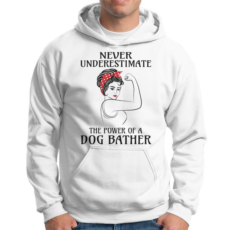 Never Underestimate Dog Bather Hoodie