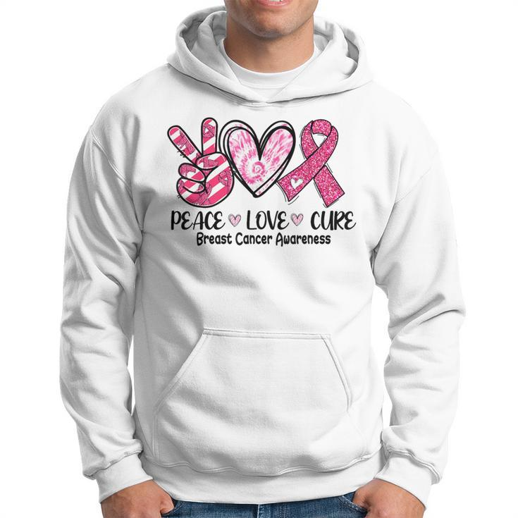 Peace Love Cure Breast Cancer Pink Ribbon Awareness Hoodie