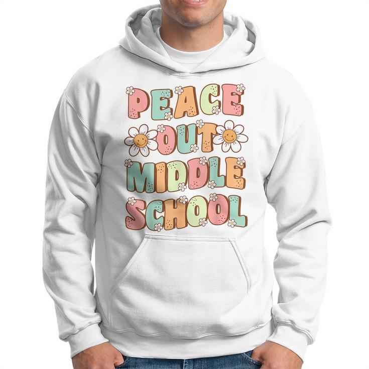 Peace Out Middle School Graduation Groovy Last Day Of School Hoodie