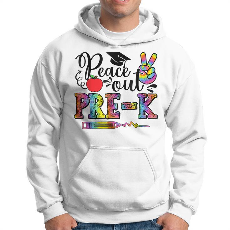 Peace Out Pre K Tie Dye Graduation Class Of 2023 Hand Sign Hoodie