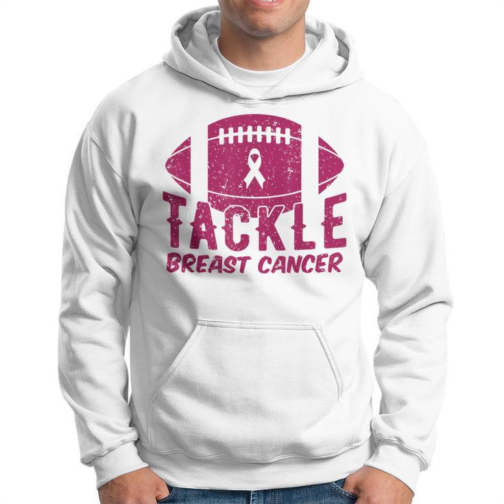 Pink Breast Cancer Football Tackle Breast Cancer Hoodie