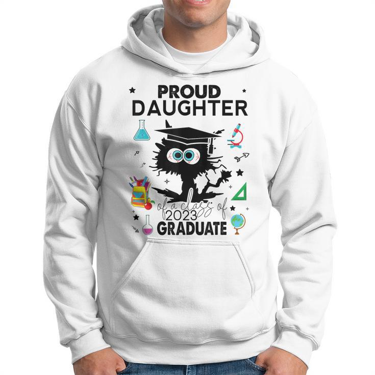 Proud Daughter Of A Class Of 2023 Graduate Funny Black Cat Hoodie