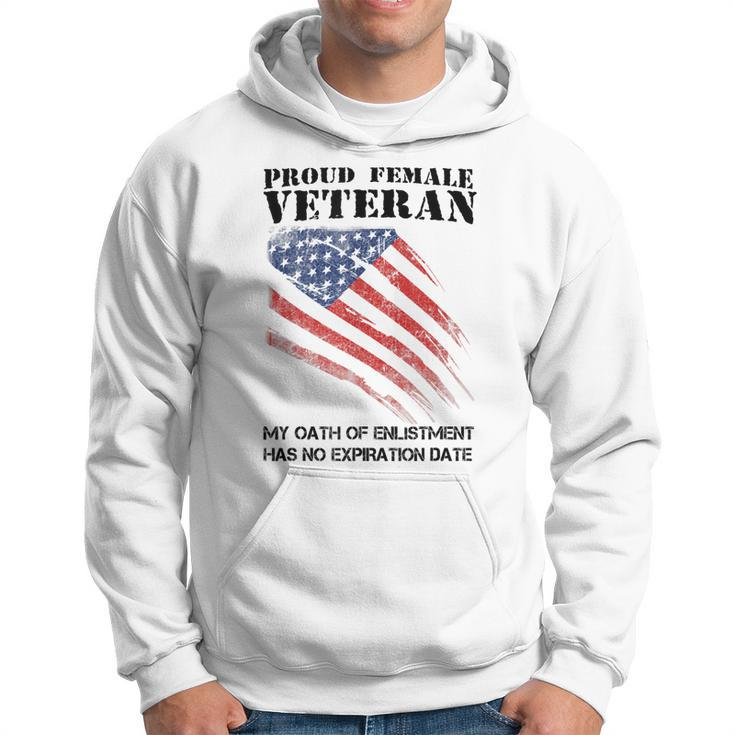 Proud Female Veteran Gift For Independence Day Hoodie
