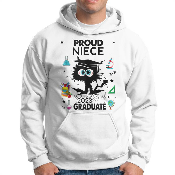 Proud Niece Of A Class Of 2023 Graduate Cool Funny Black Cat Hoodie