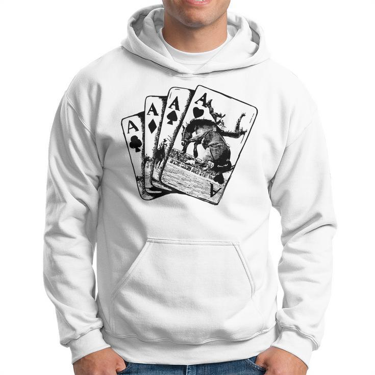 Punchy Cowboy Horsing Playing Cards Western Cowboy Rodeo Hoodie