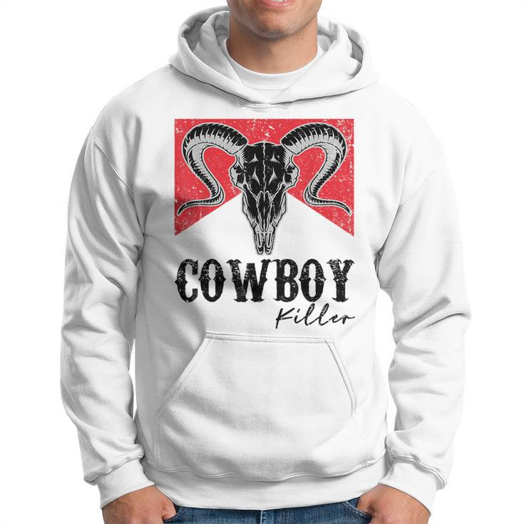 Punchy Cowboy Killer Bull Horn Vintage Western Cowgirl Rodeo  Rodeo Funny Gifts Hoodie