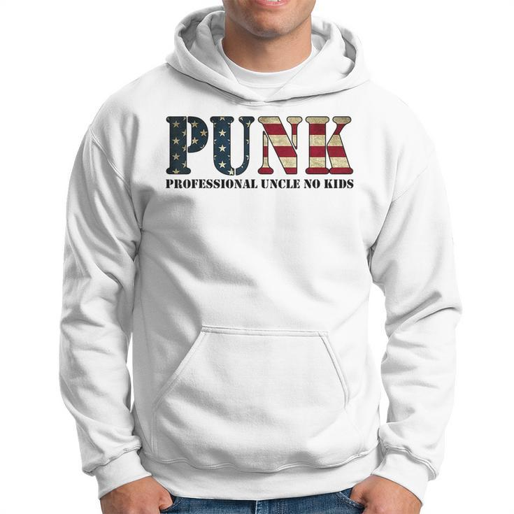 Punk Professional Uncle No Kids Funny Uncle American Flag Gift For Mens Hoodie