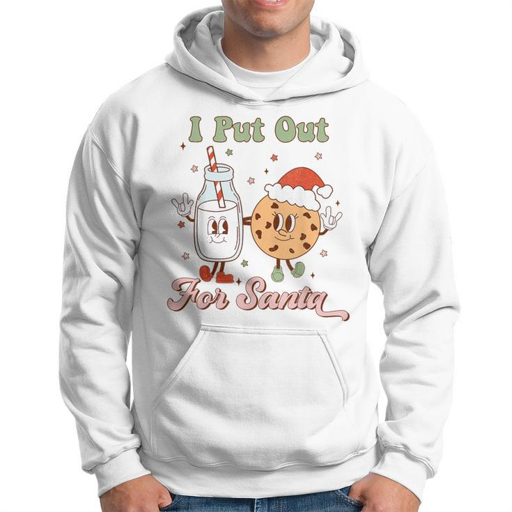 I Put Out For Santa Milk And Cookie Christmas Retro Hoodie
