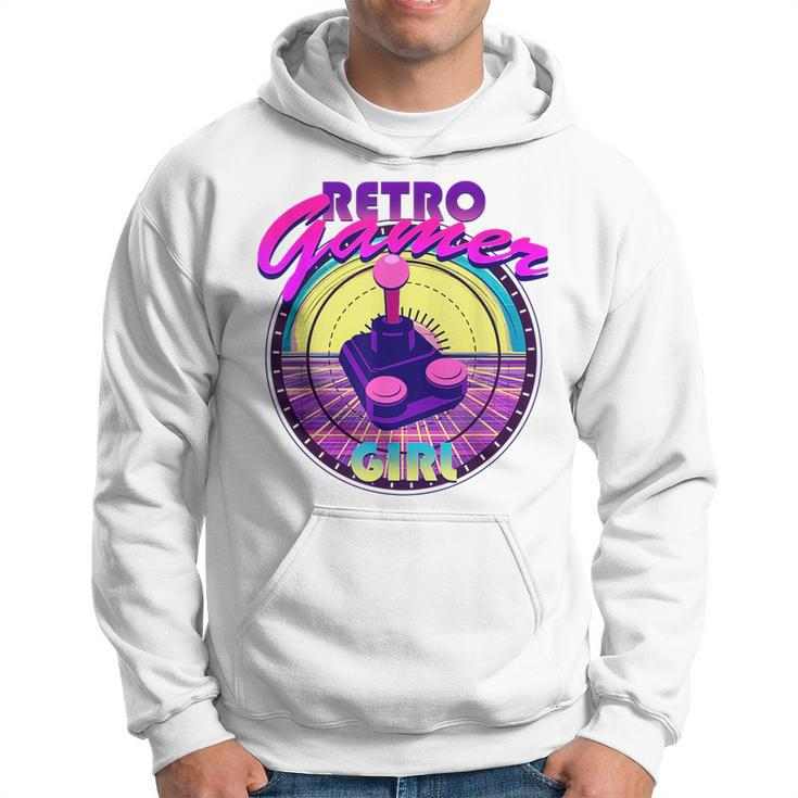 Retro Gamer 80S Vibes Girl Joystick Analog Video Games  80S Vintage Designs Funny Gifts Hoodie