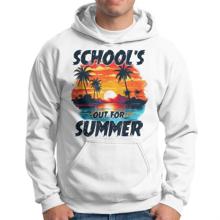 Retro Last Day Of Schools Out For Summer Teacher Boys Girls Hoodie