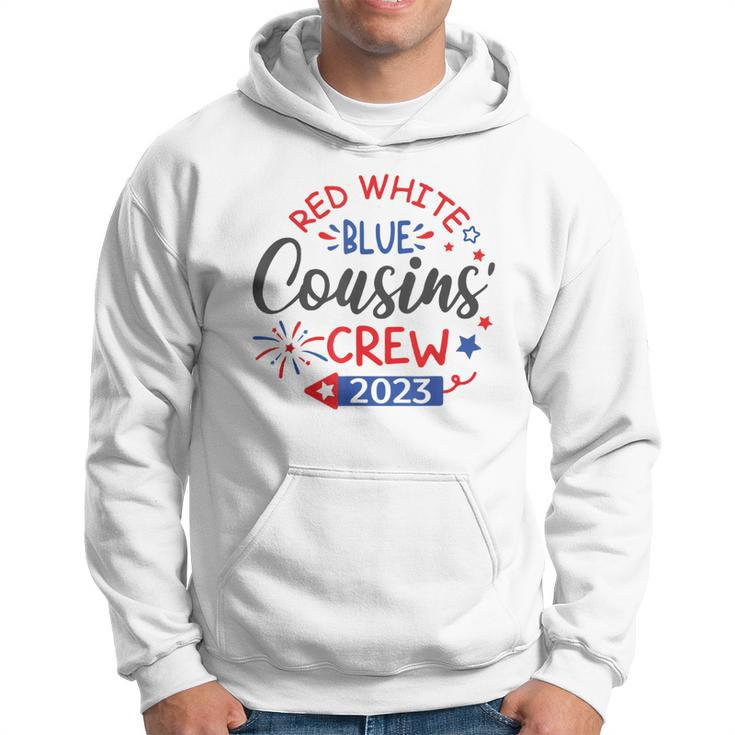 Retro Red White Blue Cousins Crew 2023 4Th Of July Kids  Hoodie