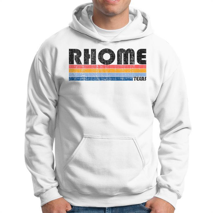 Rhome Tx Hometown Pride Retro 70S 80S Style Hoodie