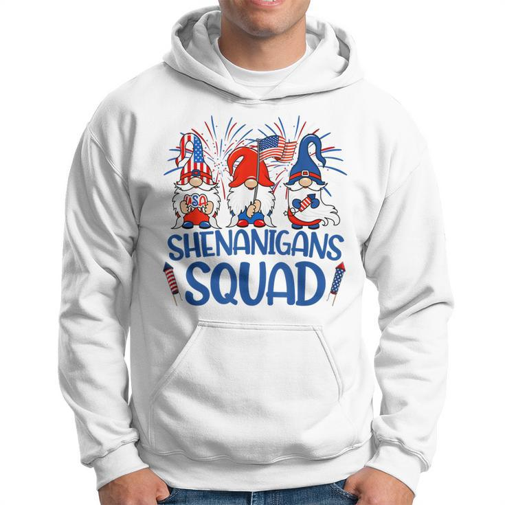 Shenanigans Squad 4Th Of July Gnomes Usa Gnomies American Hoodie
