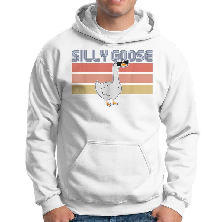 Silly Goose On The Loose Funny Silly Goose University Retro  Hoodie