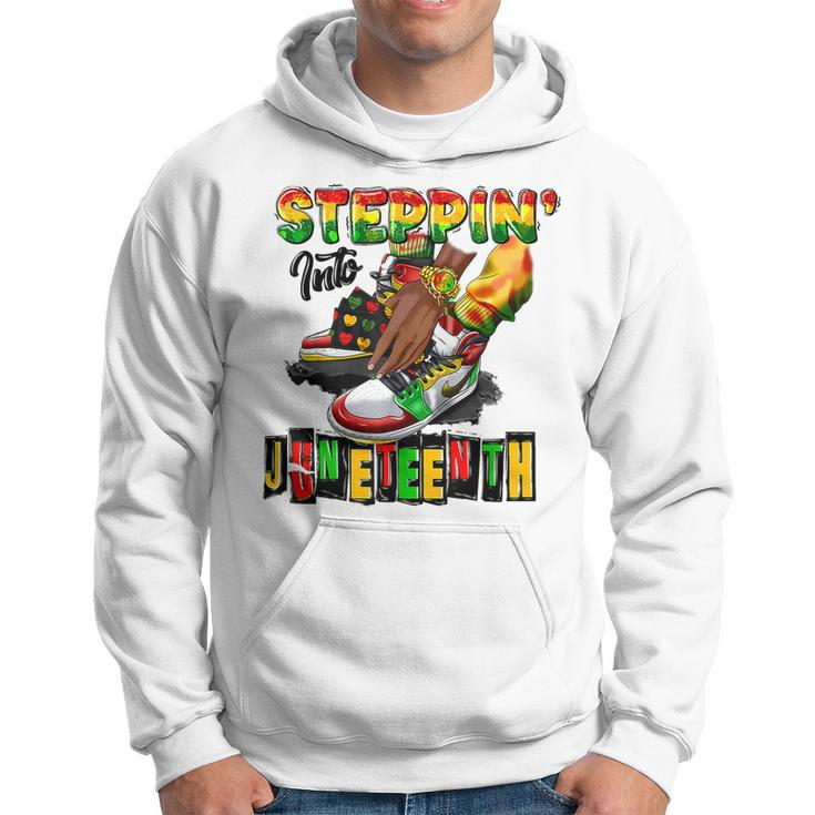 Stepping Into Junenth African American Black Shoes  Hoodie