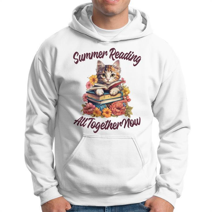 Summer Reading All Together 2023 Cat Books Now Library  Hoodie